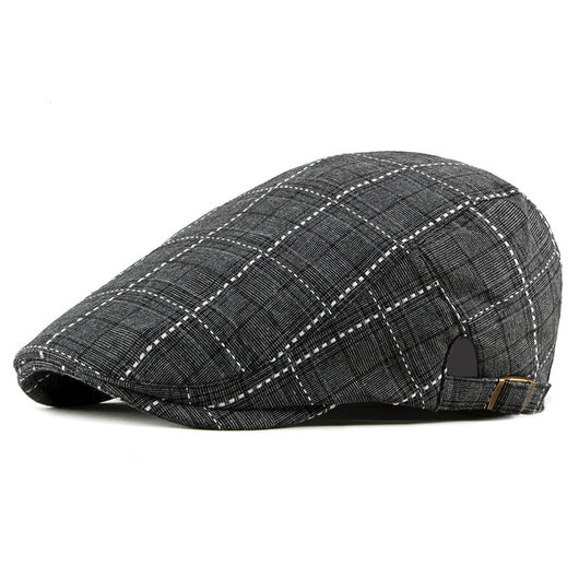 Gorra Estilo Británico Retro Pato Cuadrille para Hombre - Image 2