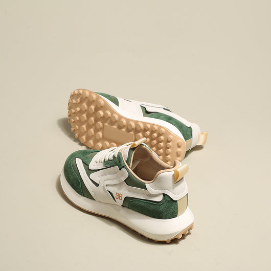 Zapatillas Deportivas Mujer Cuero Forest - Suela Gruesa Primavera Comodidad Total