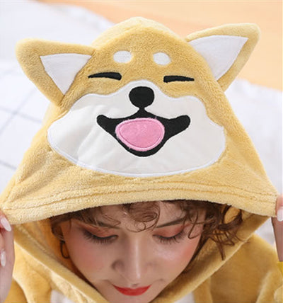 Pijama Tipo Enterizo de Franela con Diseño Shiba Inu - Image 5