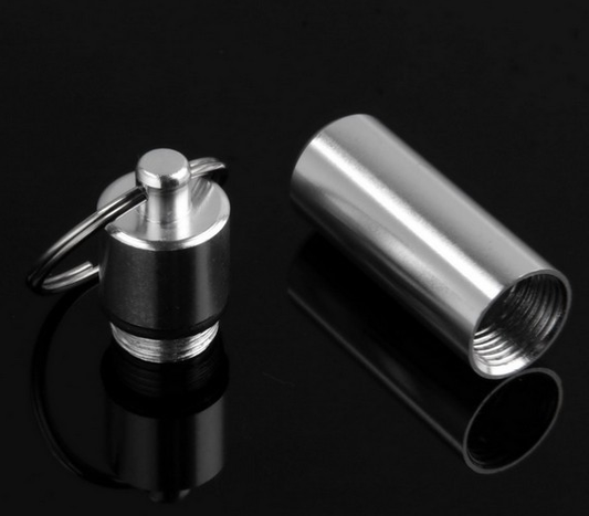 Caja de Almacenamiento Hermética 10g con Llavero - Aluminio Resistente Impermeable