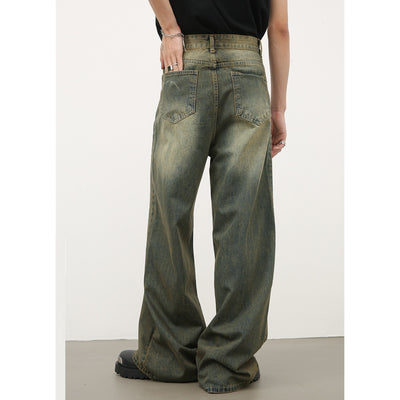 Jeans Azul Cyan Estilo Retro Americano con Desgastes para Hombre - Image 3