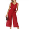 Jumpsuit con Escote en V, Halter y Cinturón