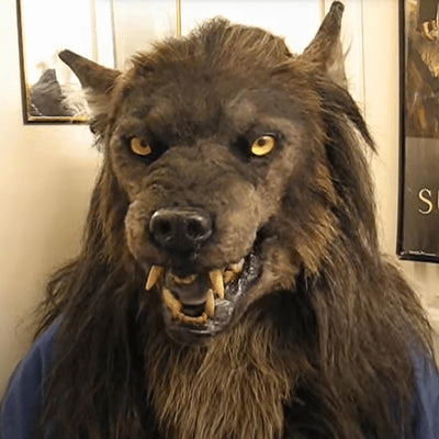 Máscara de Lobo Hombre Halloween - Disfraz Cosplay Cabeza Giratoria Realista - Image 14