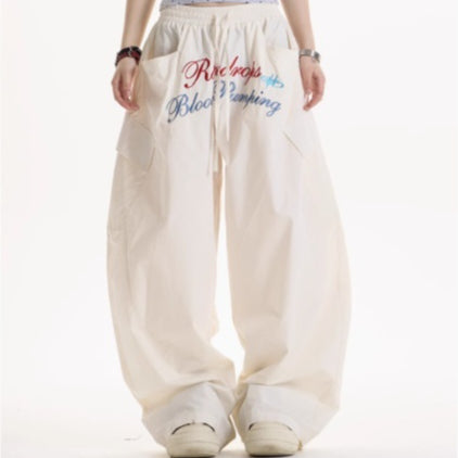 Pantalones Anchos Casual Retro Estilo Hot Girl