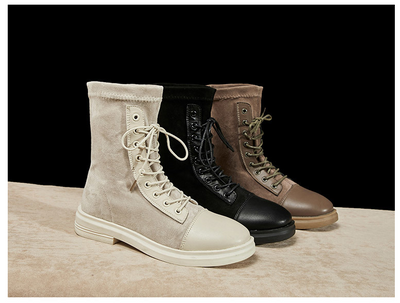 Botas Planas con Cordones y Elástico - Image 3