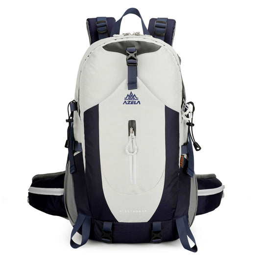 Mochila de Trekking AZELA Electron 40L - Blanco y Azul Marino para Senderismo y Viajes
