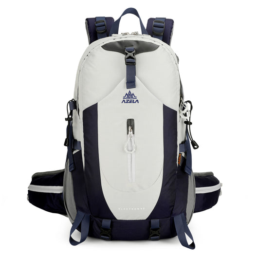 Mochila de Trekking AZELA Electron 40L - Blanco y Azul Marino para Senderismo y Viajes