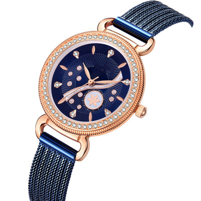 Reloj Elegante para Mujer con Diamantes y Malla Acero Inoxidable Resistente al Agua - Image 10