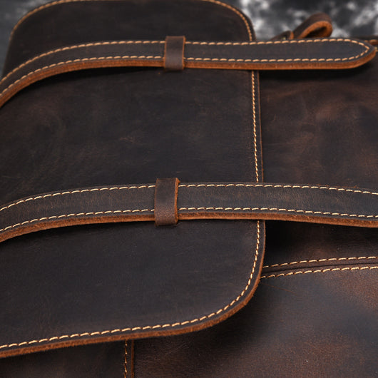 Bolsa de Viaje de Cuero Genuino Estilo Retro - Gran Capacidad - Image 11