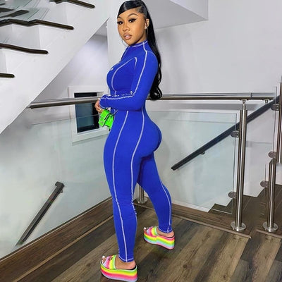 Jumpsuit Deportivo Ajustado con Cierre y Manga Larga para Mujer - Image 14