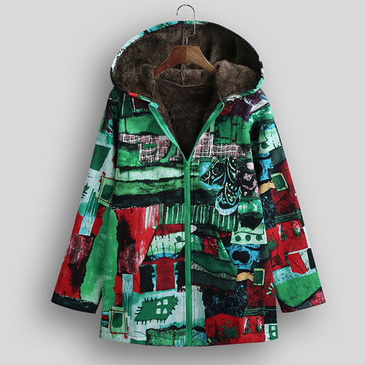 Chaqueta Étnica para Mujer con Estampado Graffiti Colorido - Image 3