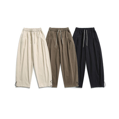Pantalones Casuales Básicos de Color Sólido Estilo Retro Japonés - Image 5