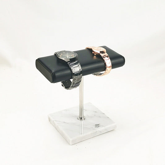 Organizador de Relojes en Cuero PU Negro con Base de Mármol