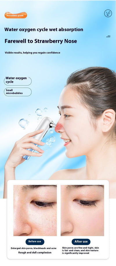 White and silver electric blackhead remover with clear water tank, purple suction head, and multiple probes. - Image 13