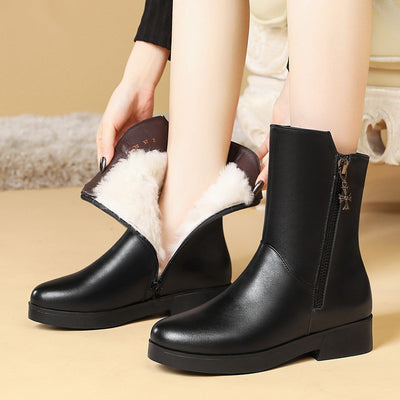 Botas de Mujer con Tacón Grueso y Forro de Terciopelo Acolchado - Image 2