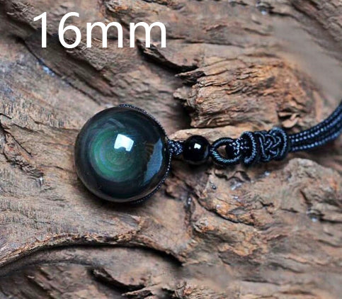 Collar Colgante de Obsidiana Arcoíris y Perla de la Suerte - Image 9
