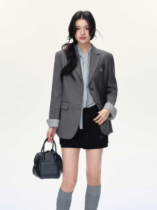 Blazer Suelto Casual para Mujer con Puños Doblados - Image 4