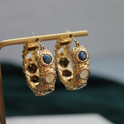 Pulsera Abierta y Anillo de Oro Chapado con Gemas Incrustadas Vintage - Image 9