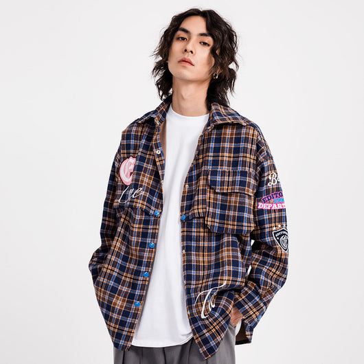 Camisa Abrigo Cuadros de Manga Larga