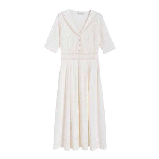 Vestido Blanco Victoriano Retro Francés para Dama - Image 9