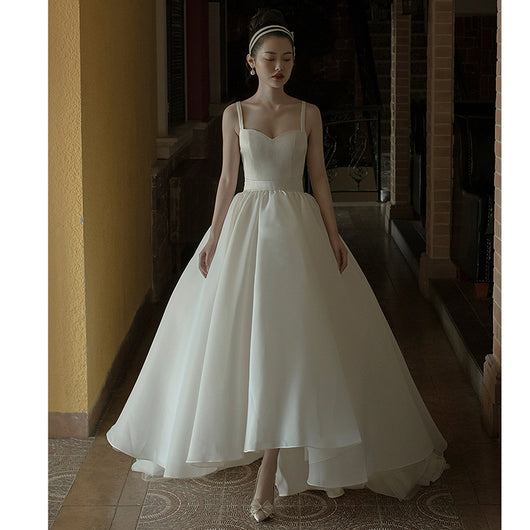 Vestido de Novia Vintage Satinado con Tirantes - Diseño Mori Fantasy Elegante - Image 2