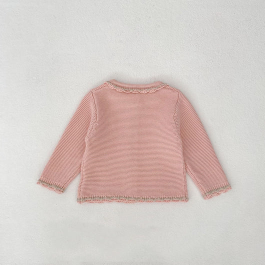 Conjunto de Dos Piezas para Bebé Niña - Cardigan Bicolor con Falda Pantalón Suspensores - Image 17