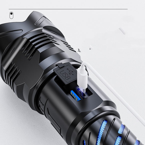 Linterna LED Zoom con Pantalla Digital de Aleación de Aluminio