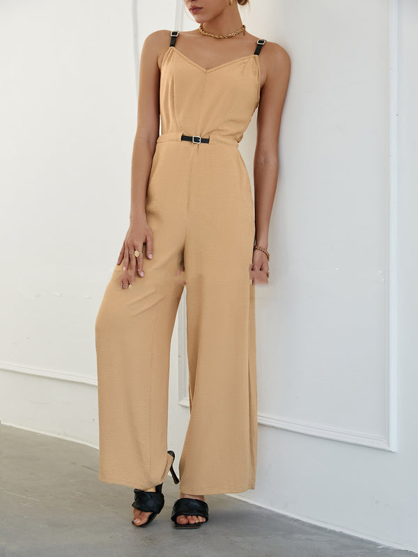 Jumpsuit Deportivo Ajustado sin Mangas - Diseño Liso Europeo