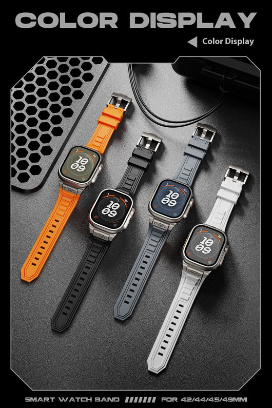 Correa Elástica de Silicona con Hebilla Metálica Plegable para iWatch 1-9 - Image 16