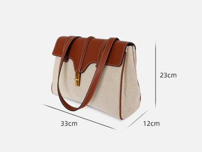 Bolso de Hombro en Cuero con Cierre Canvas - Image 8