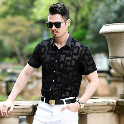 Camisas Casuales Slim Fit para Hombre con Bordado Hueco - Sin Planchado - Image 4