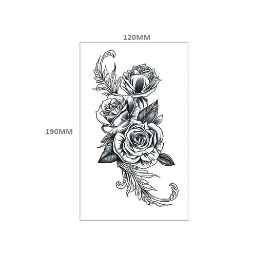 Tatuaje Temporal Floral Impermeable Rosa Negra - Diseño Totem Personalizable - Image 22