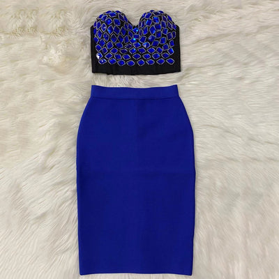 Conjunto Blusa y Falda Lápiz Cintura Alta - Image 2