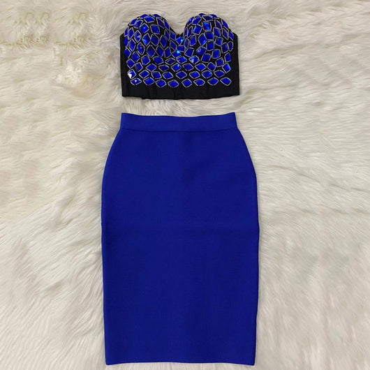 Conjunto Blusa y Falda Lápiz Cintura Alta - Image 2