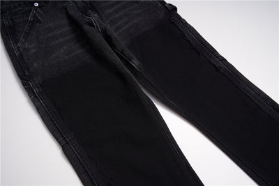 Jeans Micro Acampanados con Parches Raw Edge - Image 6