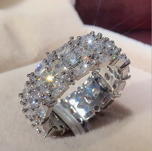 Anillo de Circonia Cúbica Lujo para Parejas - Joyería Brillante