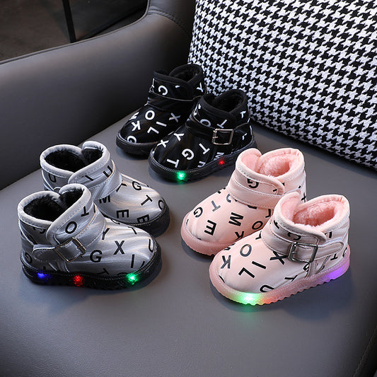 Zapatos Cálidos de Algodón con Suela Suave para Bebé Niña - Diseño Luminoso