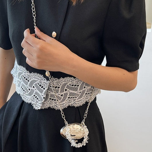 Bolsa Crossbody de Fiesta con Cadena Dorada - Diseño Elegante Huevo - Image 17