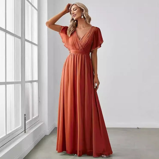 Vestido de Noche Mesh Unicolor Elegante - Image 3