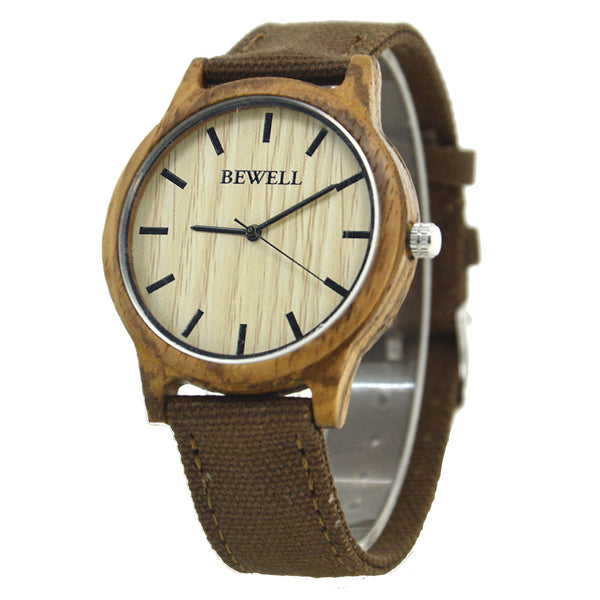 Reloj de Madera con Correa de Lona