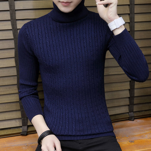 Suéter Cuello Alto Otoño Estilo Cruzado para Hombre - Image 6