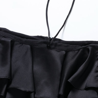 Blusa Casual de Manga Larga con Volantes y Escote Halter - Image 9