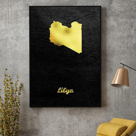 Cuadro Decorativo Mapa de Letonia Dorado para Sala de Estar - Image 6