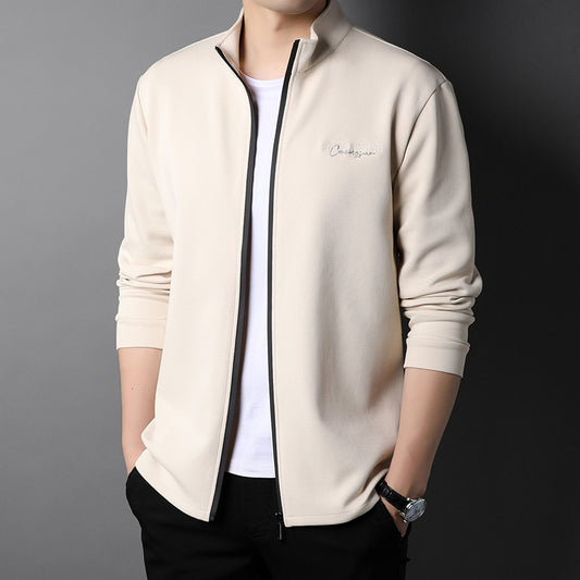 Chaqueta Deportiva Hombre Cuello Alto con Bordado - Estilo Moderno