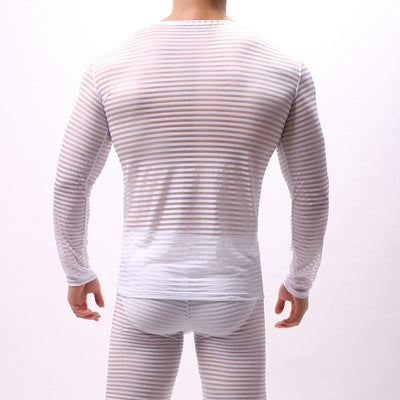 Camiseta Manga Larga a Rayas Talla Grande para Hombre - Image 19