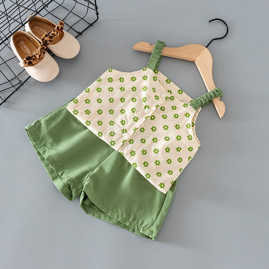 Conjunto Deportivo Floral: Camiseta y Shorts Coordinados