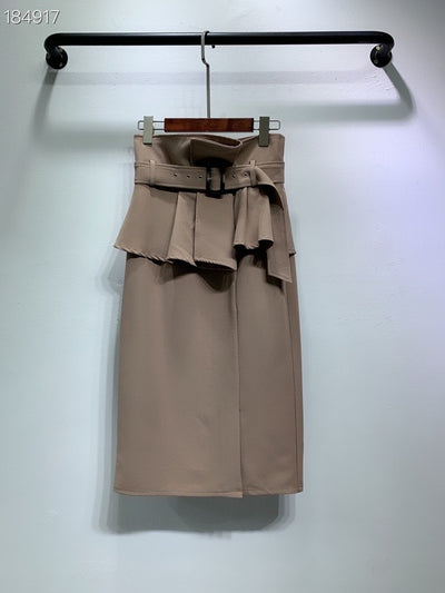 Falda Plisada Elegante de Cintura Alta con Volantes y Corte Slim - Image 8