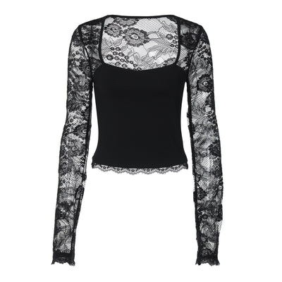 Blusa Manga Larga con Detalles de Encaje Calado - Image 5