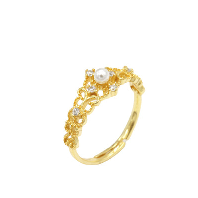 Anillo Hueco Dorado Vintage para Mujer - Image 6