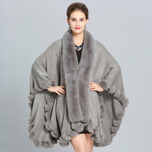 Chal Grueso de Invierno con Cuello Imitación Piel de Zorro - Image 4